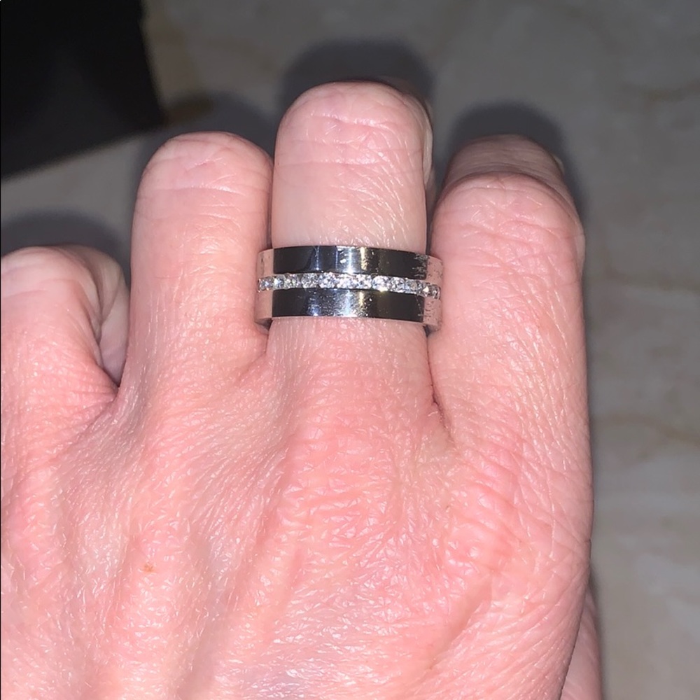 Fadi stainless steel diamonique ring